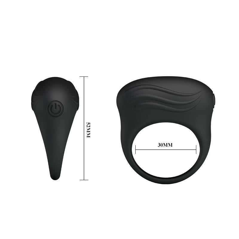 PRETTYLOVE - ANILLO VIBRADOR BERTRAM COLOR NEGRO