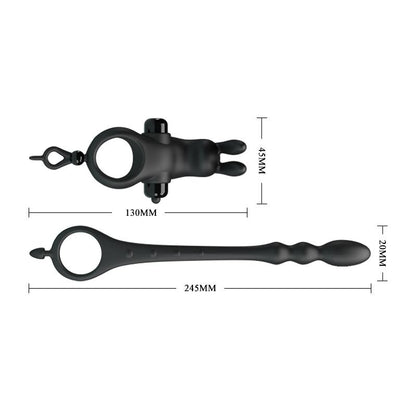 PRETTYLOVE - ANILLO VIBRADOR CON CADENA ANAL DESMONTABLE