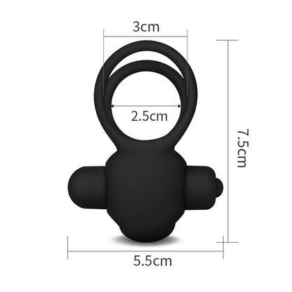 LOVETOY - ANILLO VIBRADOR DOBLE POWER CLIT DUO NEGRO