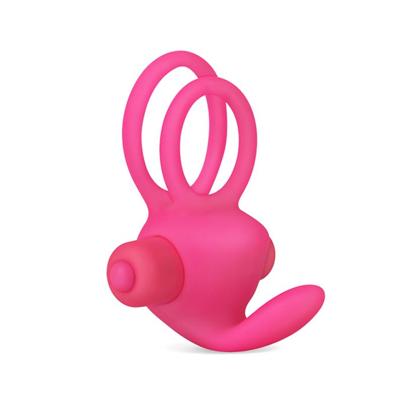 LOVETOY - ANILLO VIBRADOR DOBLE POWER CLIT DUO ROSA