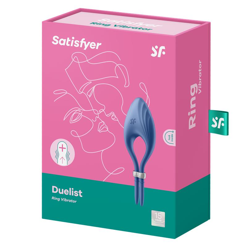 SATISFYER - ANILLO VIBRADOR DUELIST AZUL