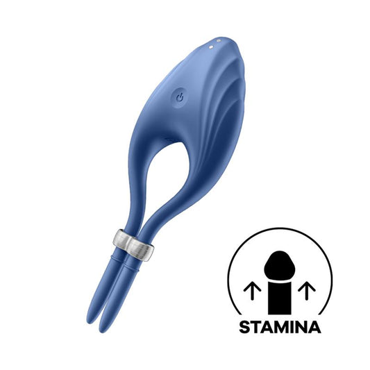 SATISFYER - ANILLO VIBRADOR DUELIST AZUL
