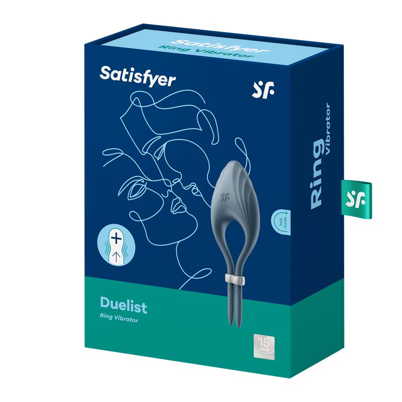 SATISFYER - ANILLO VIBRADOR DUELIST DARK BLUE