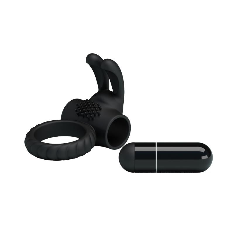 PRETTYLOVE - ANILLO VIBRADOR EUDORA COLOR NEGRO