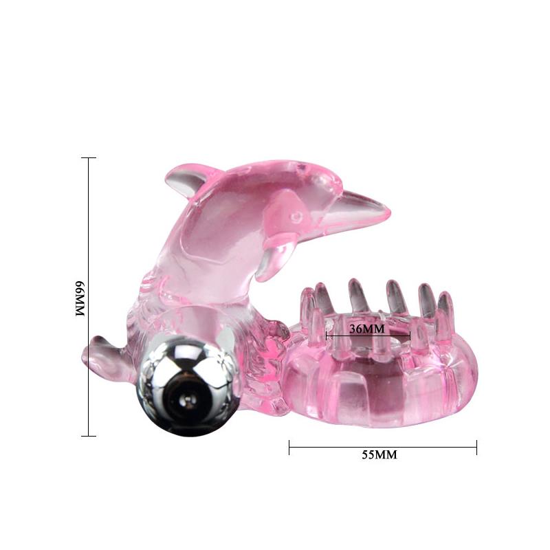 BAILE - ANILLO VIBRADOR LOVE DOLPHIG RING ROSA