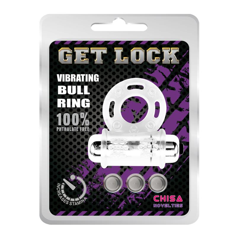 CHISA - ANILLO VIBRADOR PARA EL PENE  BULL RING TRANSPARENTE