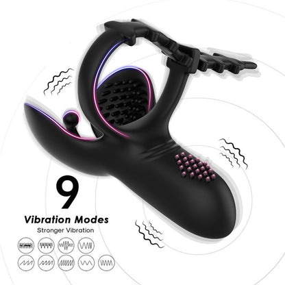 URBAN SKY - ANILLO VIBRADOR PARA PENE Y TESTÍCULOS AJUSTABLE