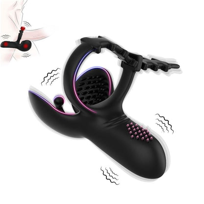 URBAN SKY - ANILLO VIBRADOR PARA PENE Y TESTÍCULOS AJUSTABLE
