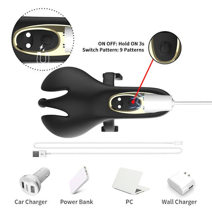 URBAN SKY - ANILLO VIBRADOR PARA PENE Y TESTÍCULOS AJUSTABLE