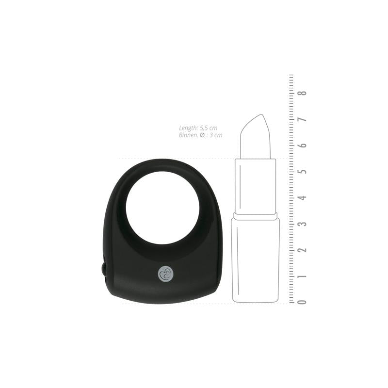 EASYTOYS - ANILLO PARA PENE CON VIBRACIÓN  SILICONA - NEGRO