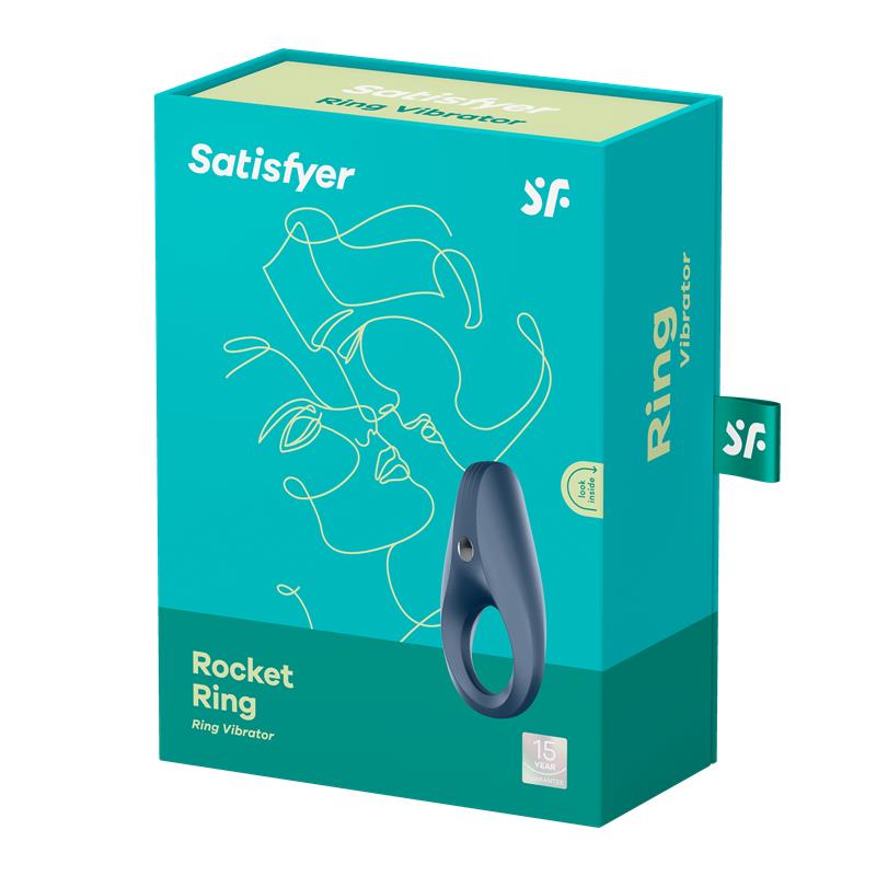 SATISFYER - ANILLO VIBRADOR ROCKET RING AZUL OSCURO