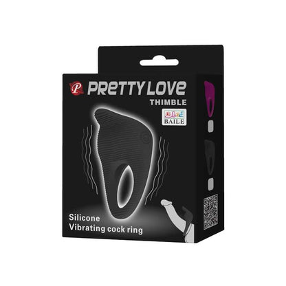 PRETTYLOVE - ANILLO VIBRADOR THIMBLE NEGRO