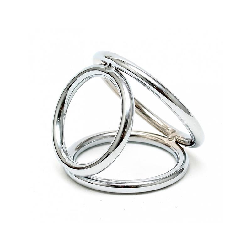 BONDAGE PLAY - ANILLOS EN TRIÁNGULO METÁLICO PARA PENE Y TESTÍCULOS