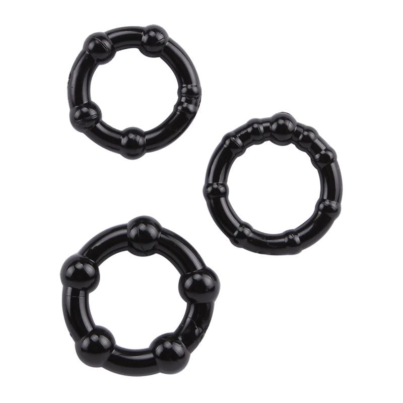CHISA - ANILLOS PARA EL PENE BEADED NEGRO
