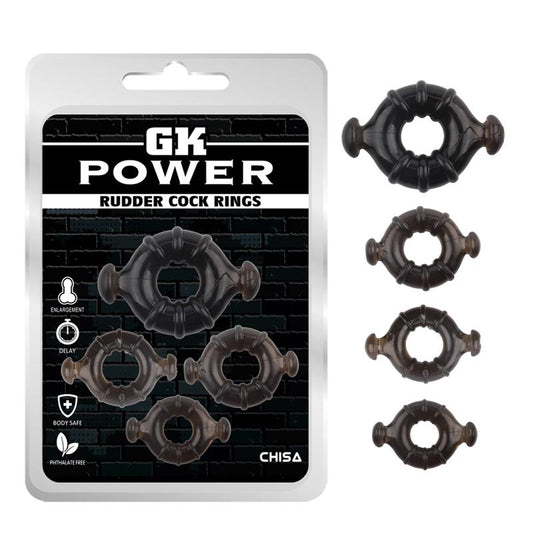 CHISA - ANILLOS PARA EL PENE RUDDER NEGRO