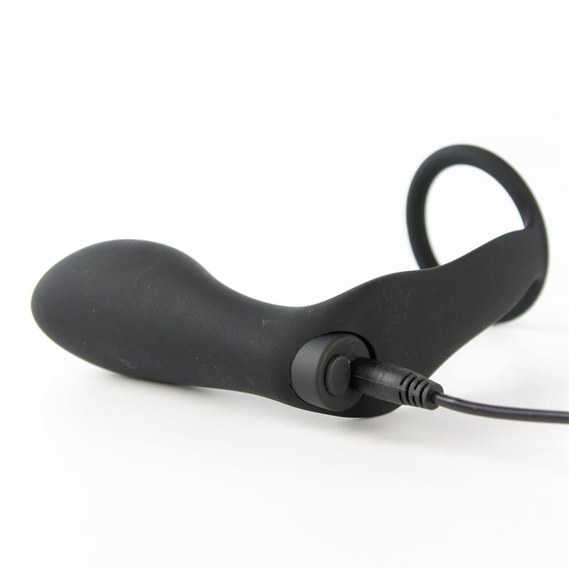 TARDENOCHE - ANSEL PLUG ANAL CON VIBRACIÓN Y ANILLO USB SILICONA