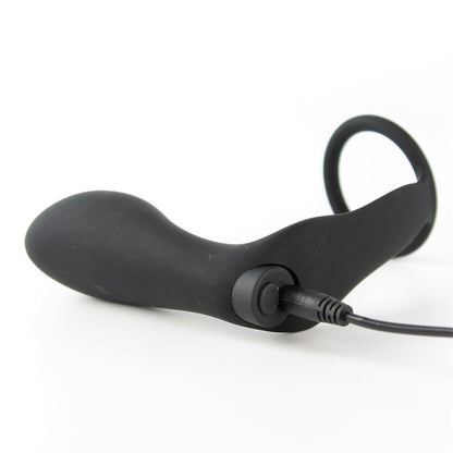 TARDENOCHE - ANSEL PLUG ANAL CON VIBRACIÓN Y ANILLO USB SILICONA