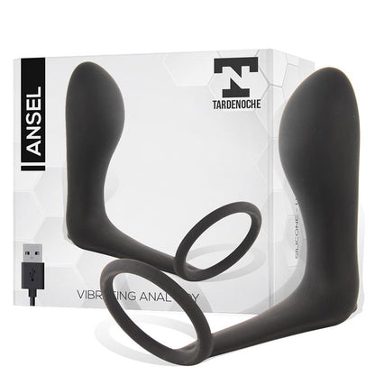 TARDENOCHE - ANSEL PLUG ANAL CON VIBRACIÓN Y ANILLO USB SILICONA