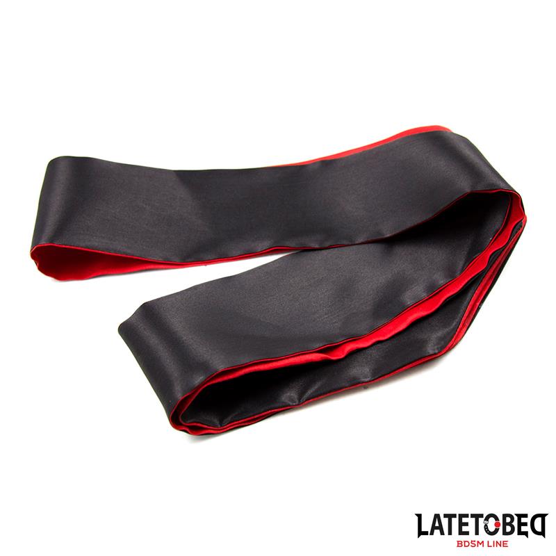LATETOBED BDSM LINE - ANTIFAZ DE SATÉN ROJO Y NEGRO