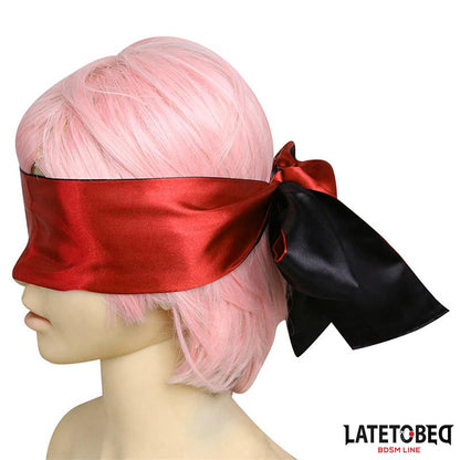 LATETOBED BDSM LINE - ANTIFAZ DE SATÉN ROJO Y NEGRO