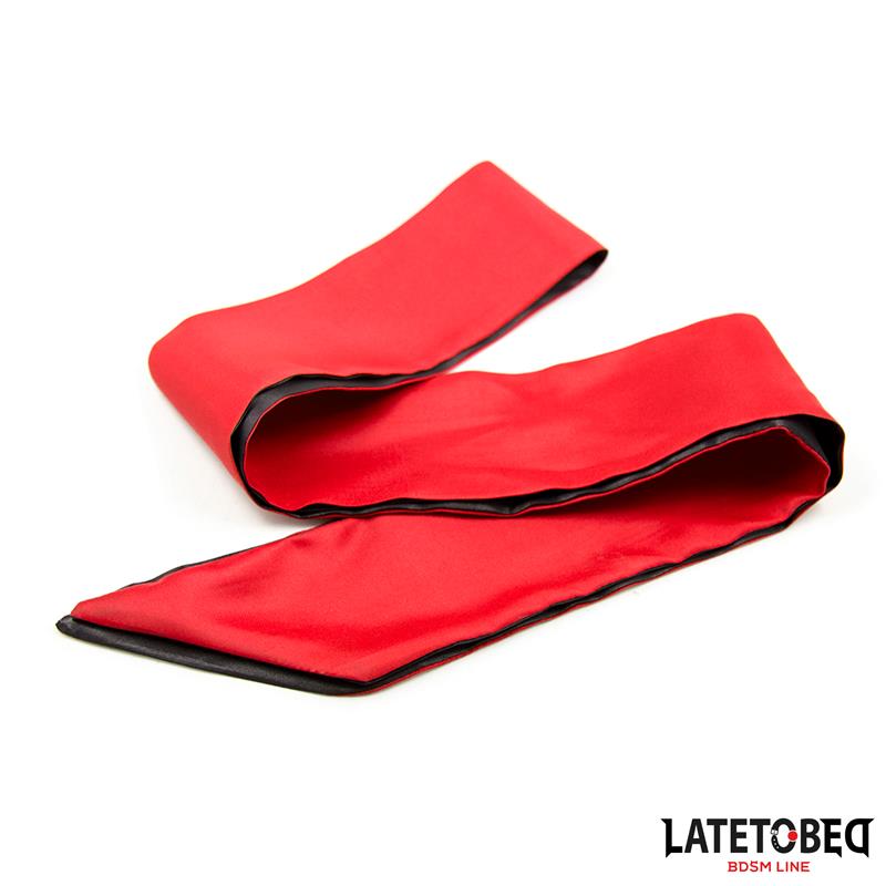 LATETOBED BDSM LINE - ANTIFAZ DE SATÉN ROJO Y NEGRO
