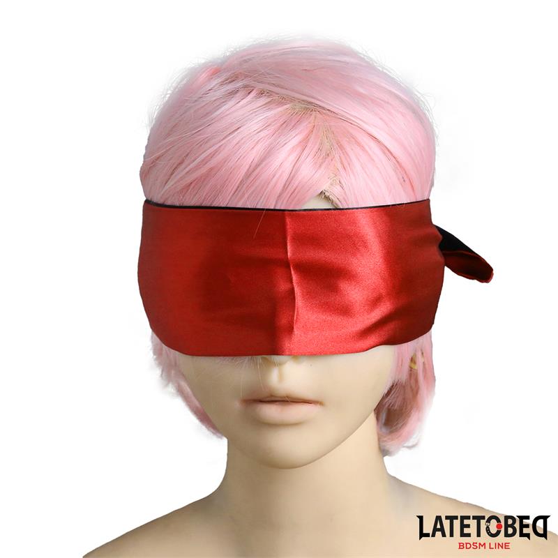 LATETOBED BDSM LINE - ANTIFAZ DE SATÉN ROJO Y NEGRO