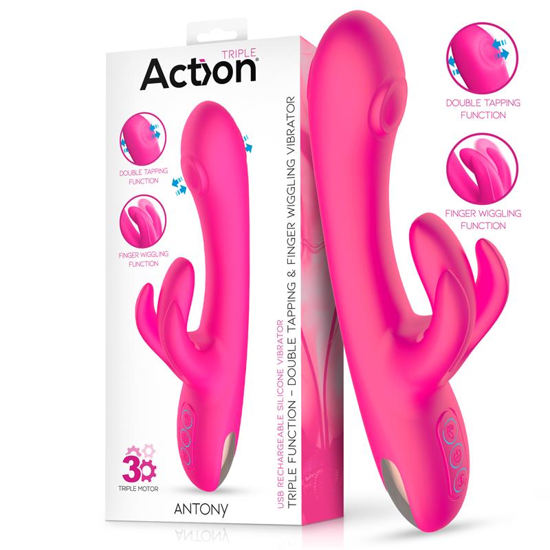 ACTION - ANTONY VIBRADOR CON DOUBLE TAPPING Y FUNCIÓN FINGER