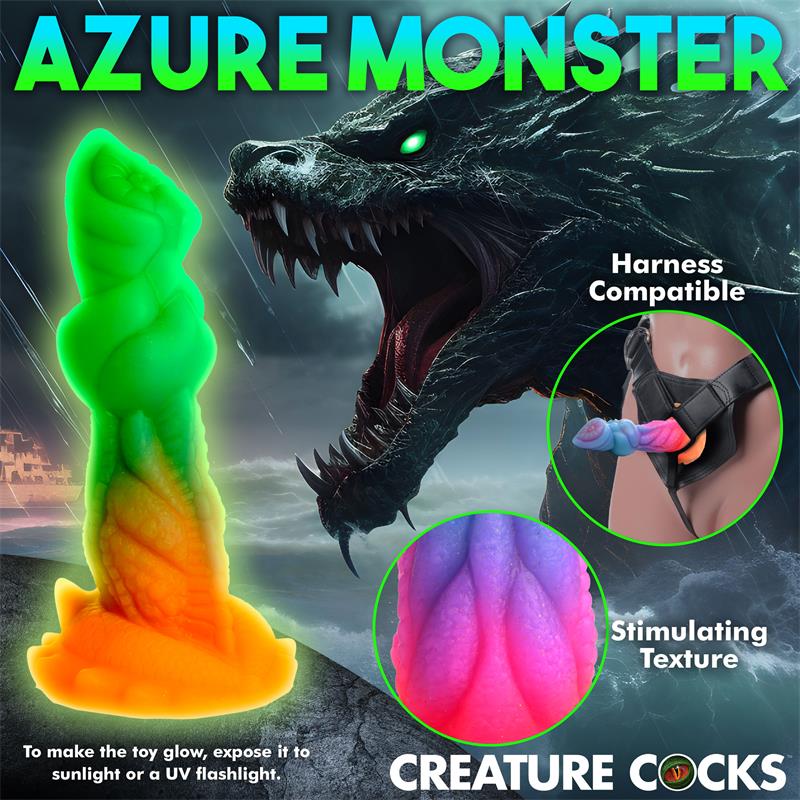 CREATURE COCKS - AQUA-COCK DILDO BRILLA EN LA OSCURIDAD SILICONA