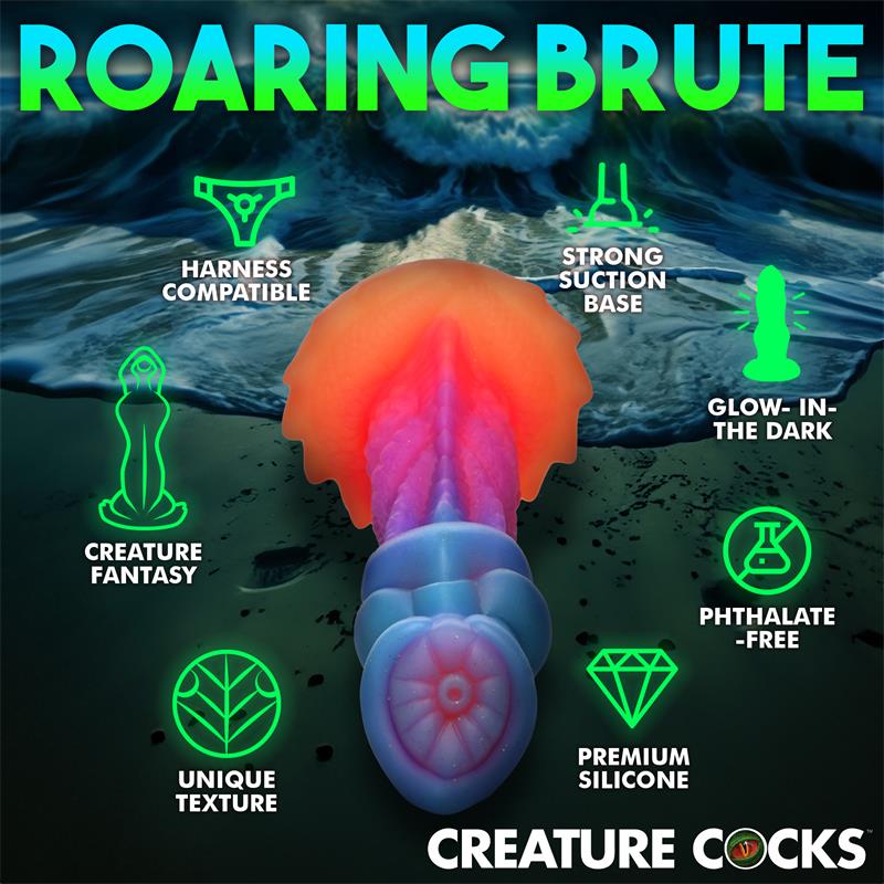 CREATURE COCKS - AQUA-COCK DILDO BRILLA EN LA OSCURIDAD SILICONA