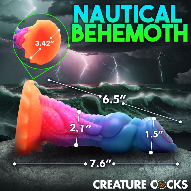 CREATURE COCKS - AQUA-COCK DILDO BRILLA EN LA OSCURIDAD SILICONA