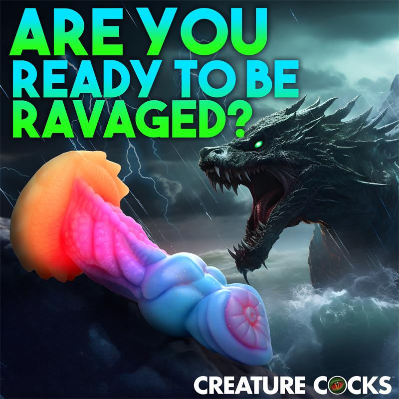 CREATURE COCKS - AQUA-COCK DILDO BRILLA EN LA OSCURIDAD SILICONA
