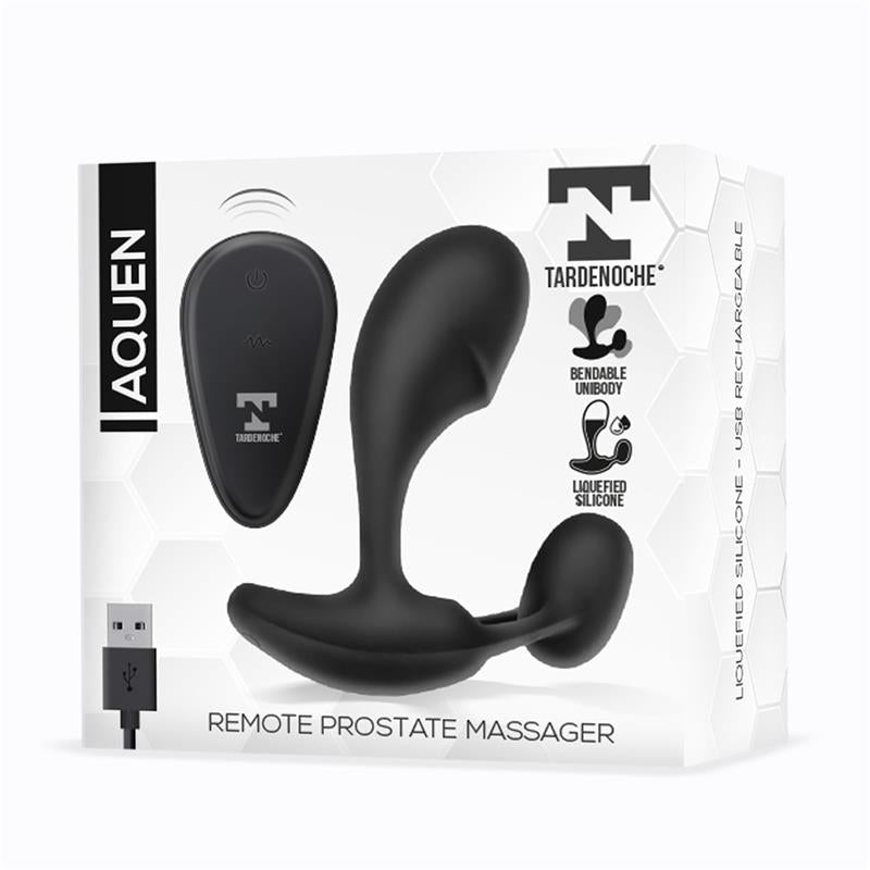 TARDENOCHE - AQUEN ESTIMULADOR PROSTÁTICO Y PERINEO CONTROL REMOTO SILICONA LÍQUIDA USB MAGNÉTICO