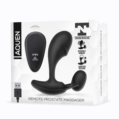 TARDENOCHE - AQUEN ESTIMULADOR PROSTÁTICO Y PERINEO CONTROL REMOTO SILICONA LÍQUIDA USB MAGNÉTICO