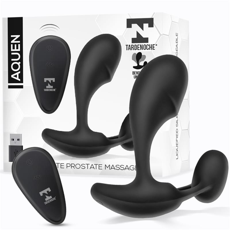 TARDENOCHE - AQUEN ESTIMULADOR PROSTÁTICO Y PERINEO CONTROL REMOTO SILICONA LÍQUIDA USB MAGNÉTICO