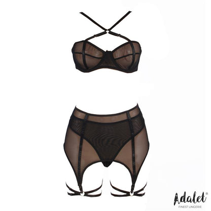 ADALET LINGERIE - ARIA SET SUJETADOR, TANGA, LIGERO Y LIGAS