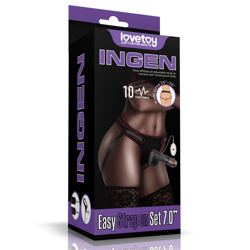 LOVETOY - ARNÉS AJUSTABLE CON DILDO 10 FUNCIONES 7.0