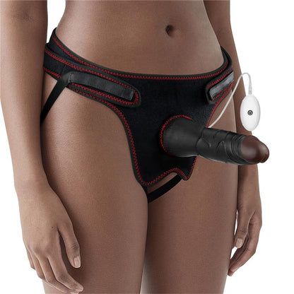 LOVETOY - ARNÉS AJUSTABLE CON DILDO 10 VIBRACIONES 7.5
