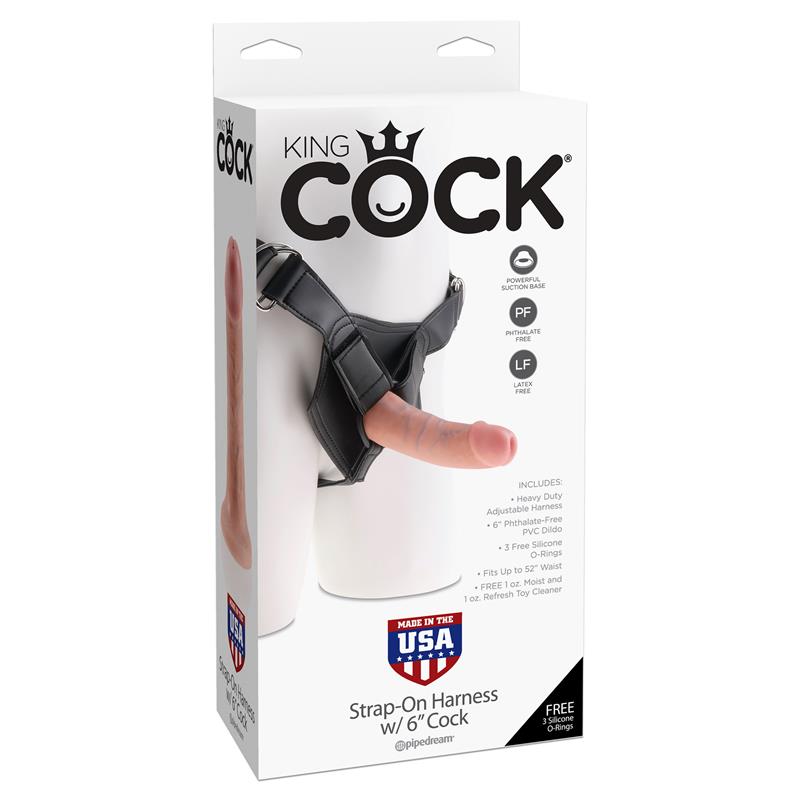 KING COCK - ARNES AJUSTABLE CON DILDO 6 - COLOR NATURAL