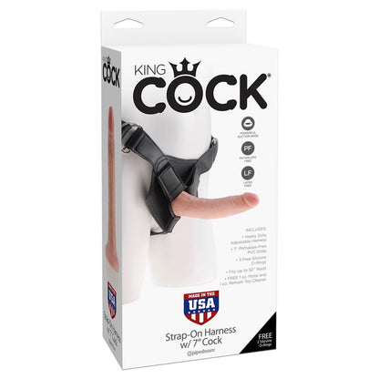 KING COCK - ARNÊS AJUSTÁVEL COM DILDO 7 COR NATURAL