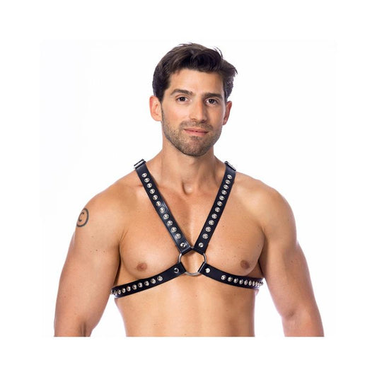 BONDAGE PLAY - ARNÉS AJUSTABLE DE CUERO CRUZADO