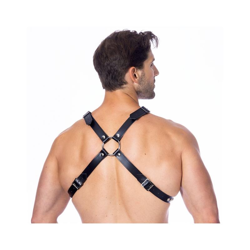 BONDAGE PLAY - ARNÉS AJUSTABLE DE CUERO CRUZADO