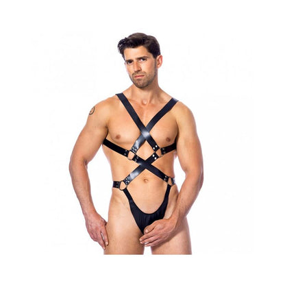 BONDAGE PLAY - ARNÉS AJUSTABLE DE CUERO DE CUERPO ENTERO
