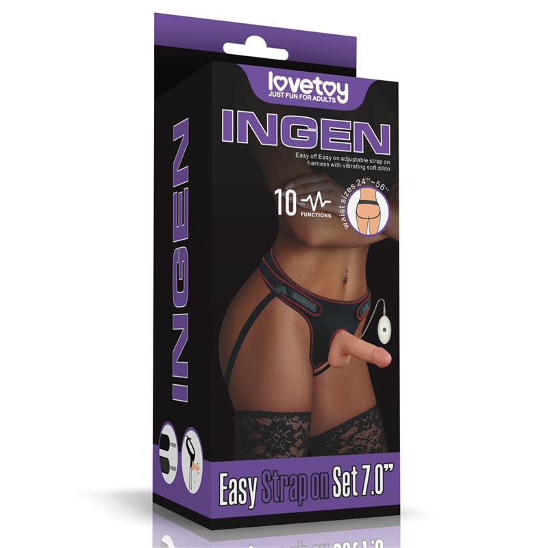 LOVETOY - ARNÉS CON DILDO CON VIBRACIÓN Y CONTROL REMOTO 7.0