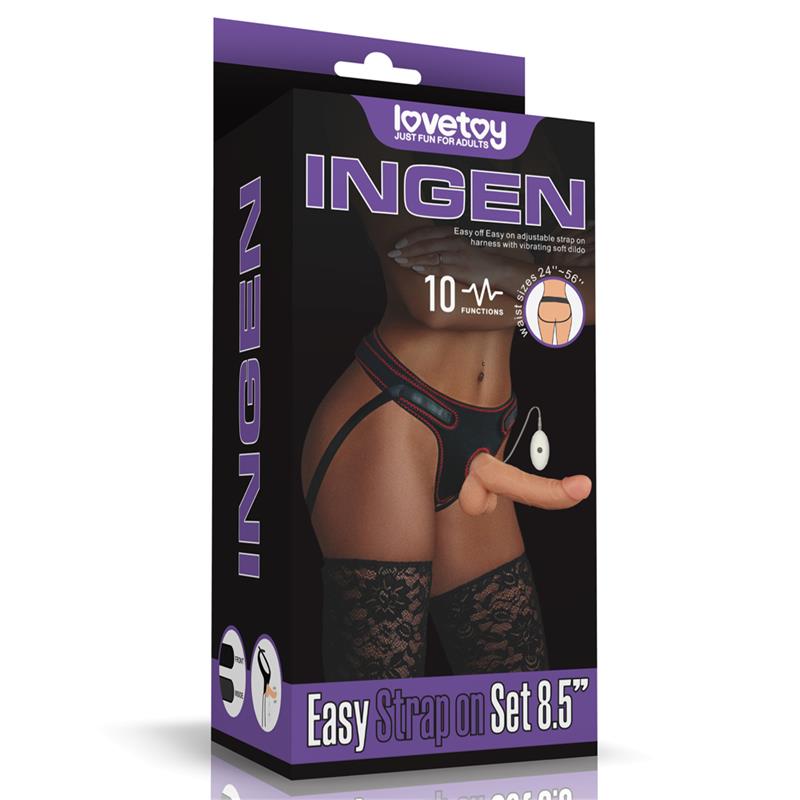LOVETOY - ARNÉS CON DILDO CON VIBRACIÓN Y CONTROL REMOTO 8.5