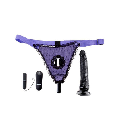 FETISH FANTASY SERIES - ARNÉS CON DILDO CON VIBRACIÓN Y CONTROL REMOTO PÚRPURA