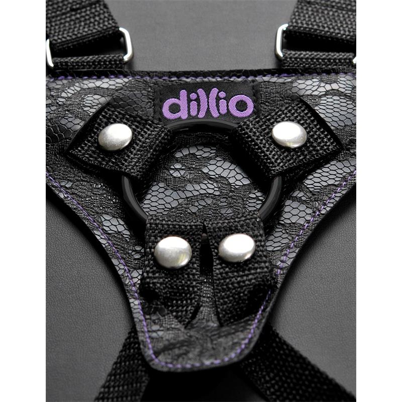 DILLIO - ARNÉS CON DILDO DE 16,5 CM PÚRPURA
