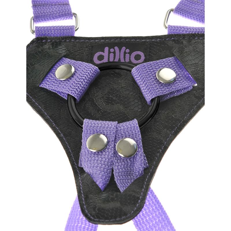DILLIO - ARNÉS CON DILDO DE 19 CM COLOR PÚRPURA