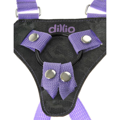 DILLIO - ARNÉS CON DILDO DE 19 CM COLOR PÚRPURA