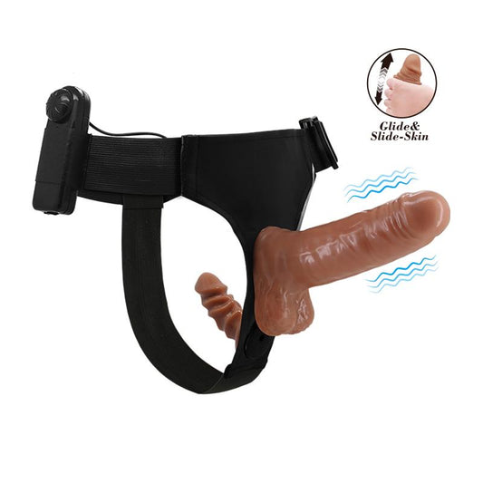 BAILE - ARNÉS CON DILDO DOBLE RETRACTIL CON VIBRACIÓN