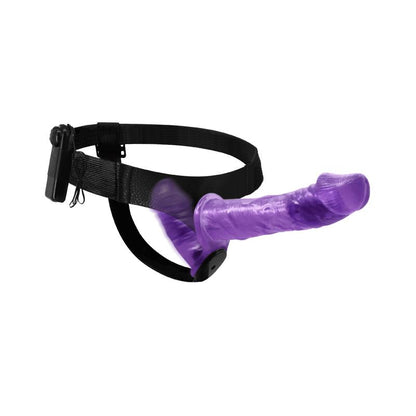 BAILE - ARNÉS CON DILDO DOBLE Y VIBRACIÓN PÚRPURA
